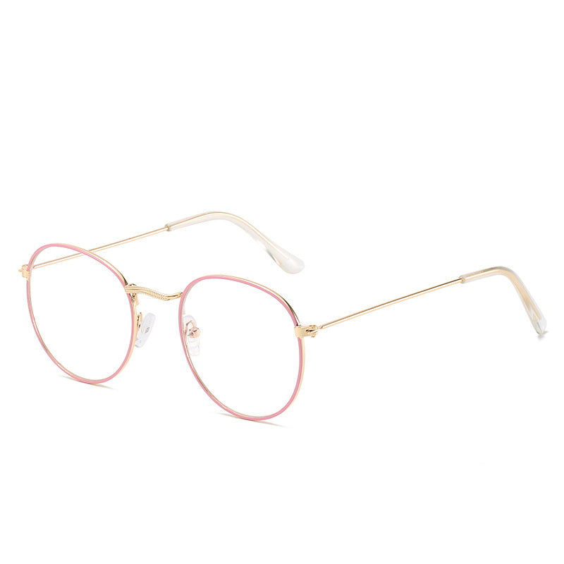 Metal Frame Glasses For Women Vintage Anti Blue Blocking Optical Eyeglasses Metal Plain Spectacle Oculos Luxury Gafas Lunette