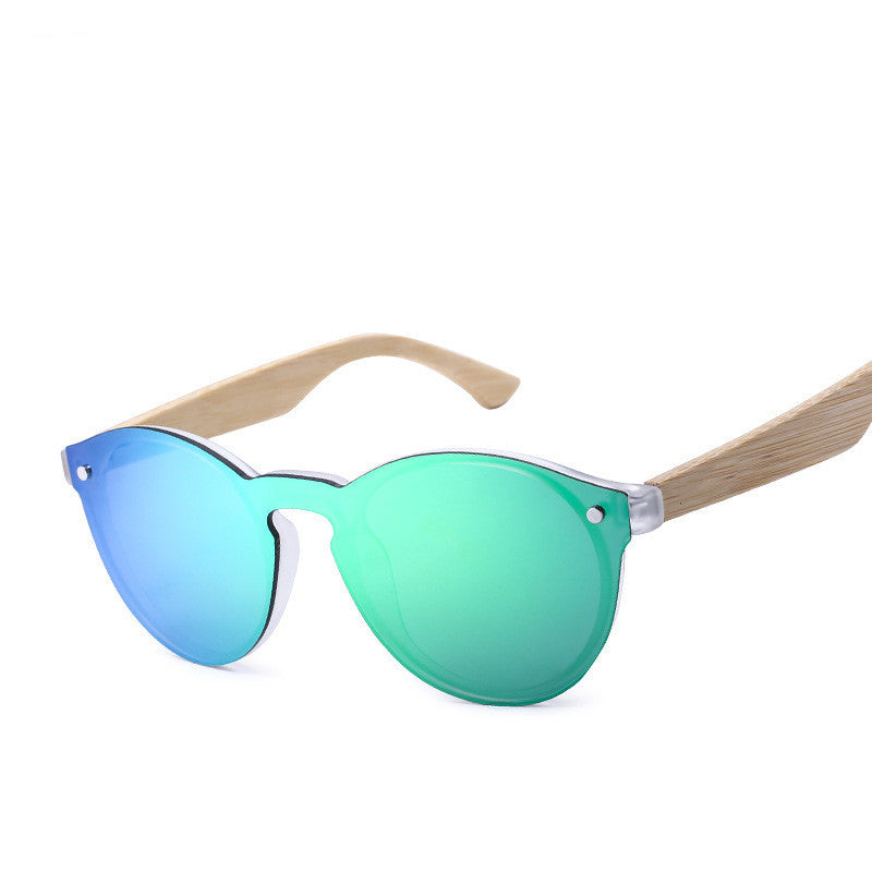 Sunglasses Color Film Wood Round Sunglasses Round Fashion Retro Bamboo Glasses For Men And Women