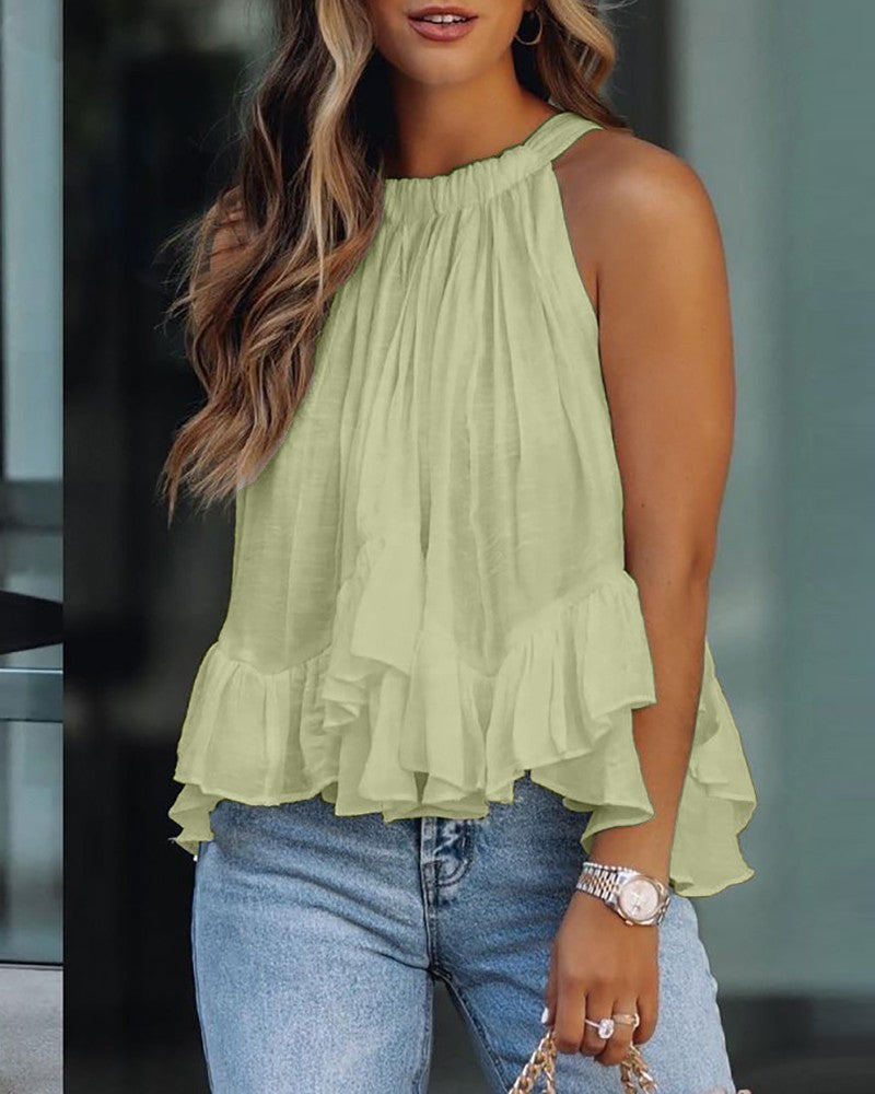 Sexy One-Shoulder Sleeveless Shirt Women