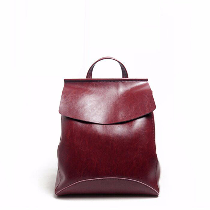 Korean fashion leather shoulder bag lady all-match Leather Backpack simple retro handbags handbags wholesale