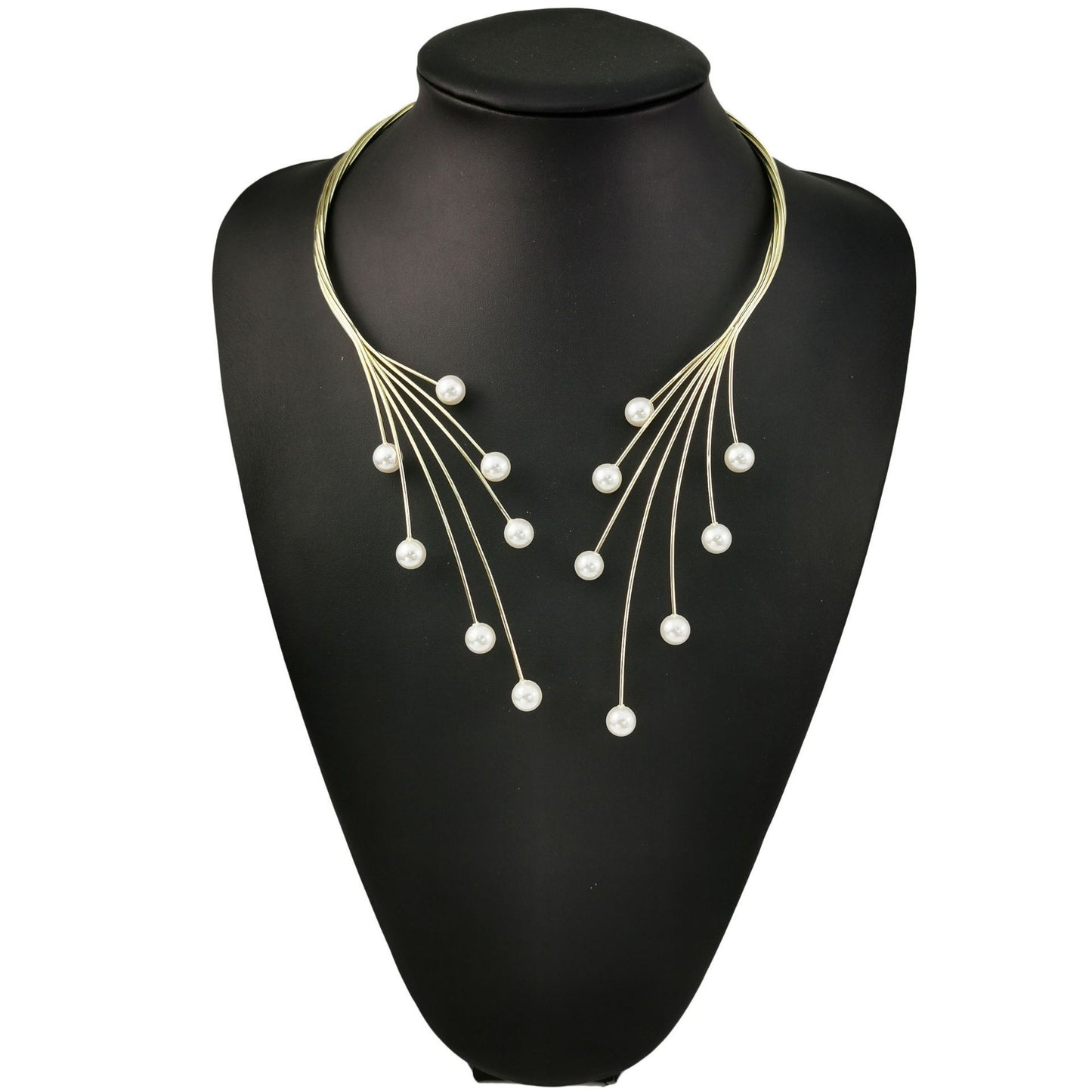 Imitation Pearl Exaggerated Collar Women