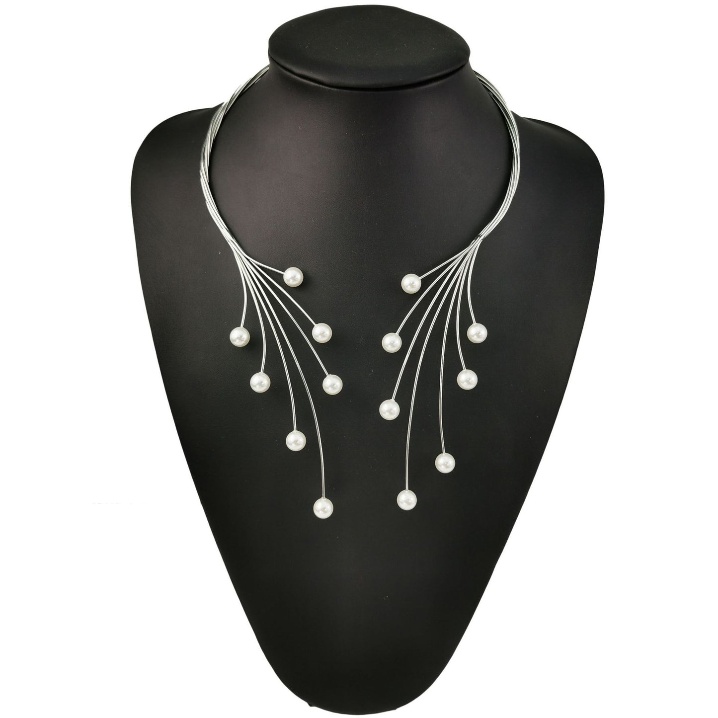 Imitation Pearl Exaggerated Collar Women