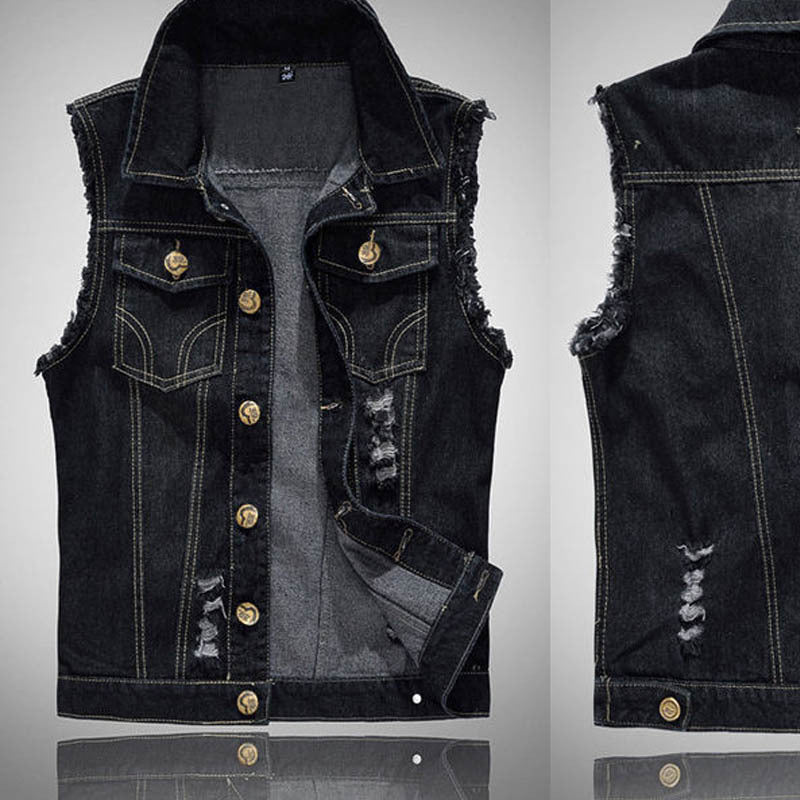 Men's denim vest