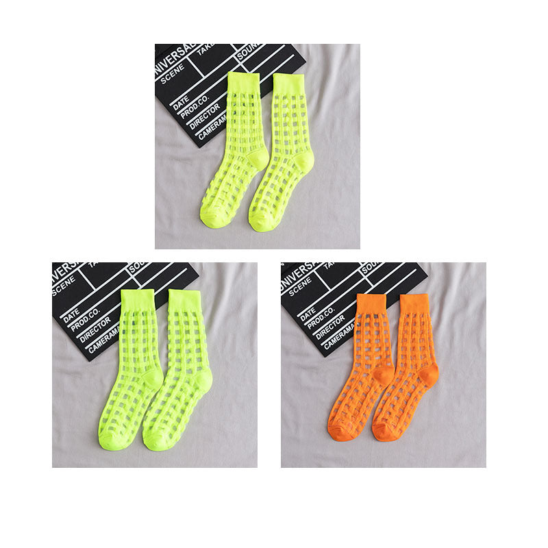 Korean Candy Color Glass Silk Crystal Socks