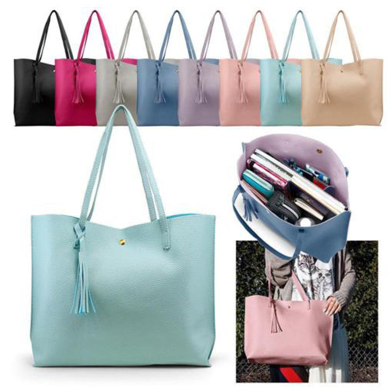 Handbag Soft Leather Bucket Bag Casual Shoulder Messenger Bag