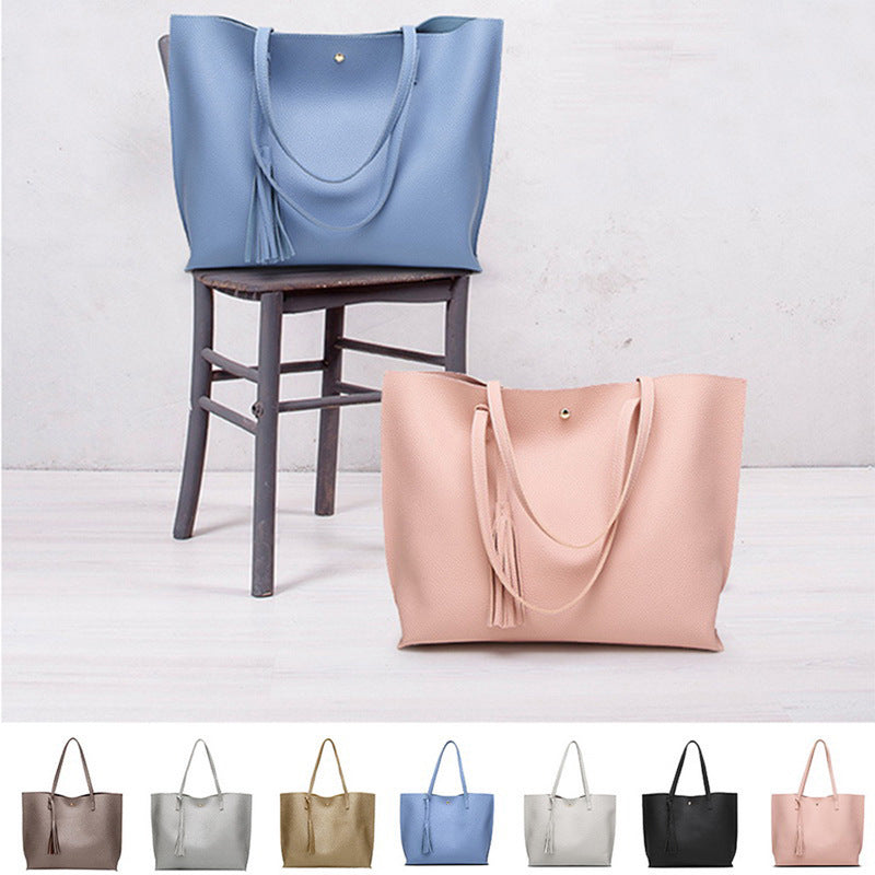 Handbag Soft Leather Bucket Bag Casual Shoulder Messenger Bag