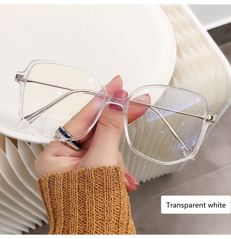 Anti-blue Light Flat Mirror Ladies Retro Big Frame Glasses Frame