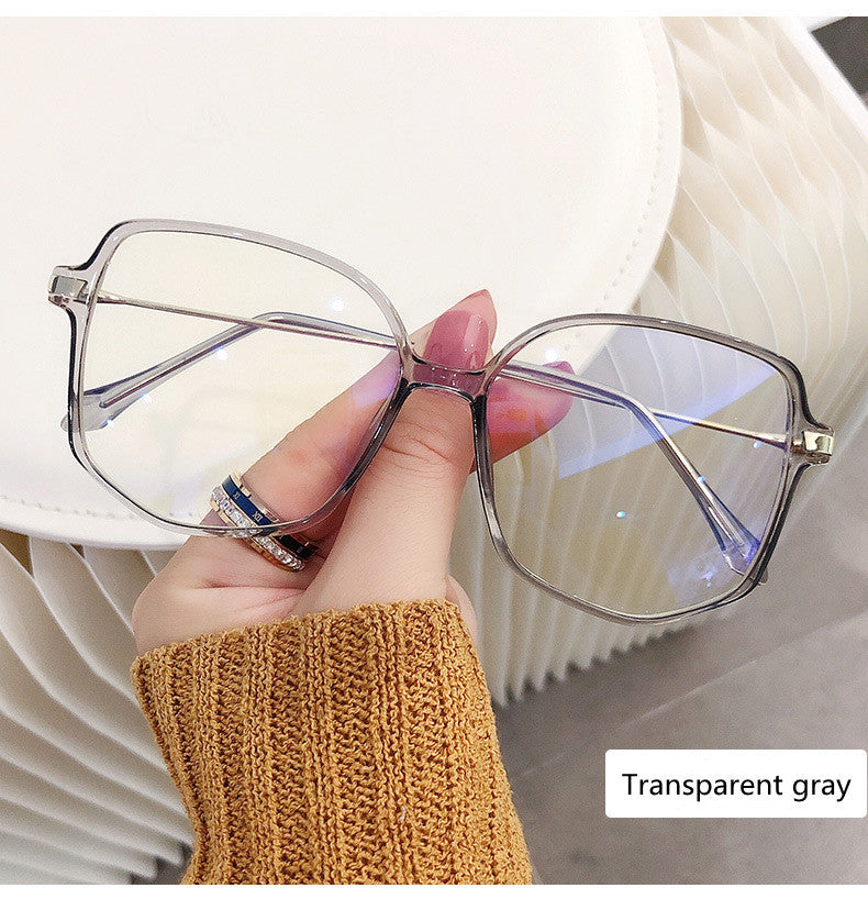 Anti-blue Light Flat Mirror Ladies Retro Big Frame Glasses Frame