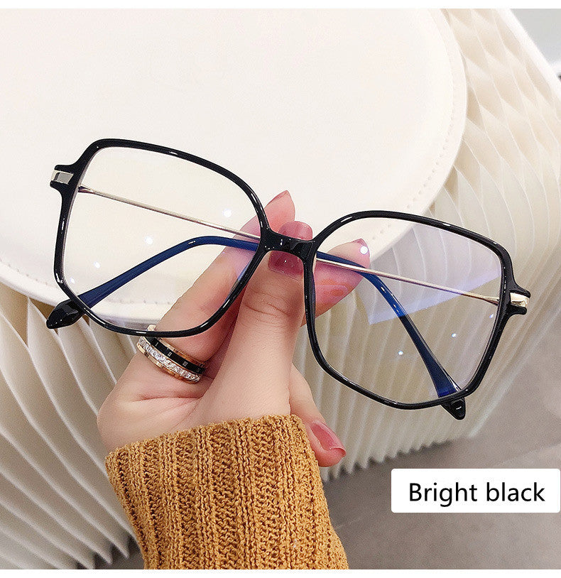 Anti-blue Light Flat Mirror Ladies Retro Big Frame Glasses Frame