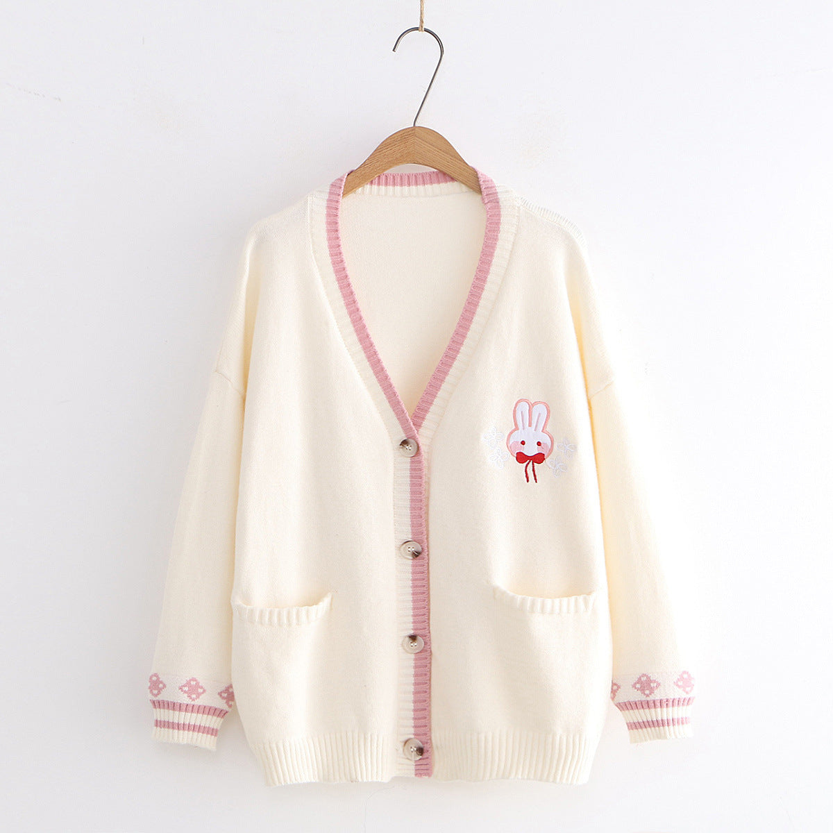 Rabbit cardigan V-neck sweater