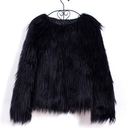 new autumn and winter foreign trade ladies fur coat long-sleeved women drift coat jacket wool coat V word collar