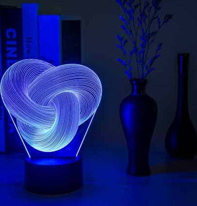 Twist Abstract LED 3D Nachtlicht Touch Bunte Acryl 3D -Tischlampe Dekoration Leuchte Baby Schlafstimmungslampe Bestes Geschenk