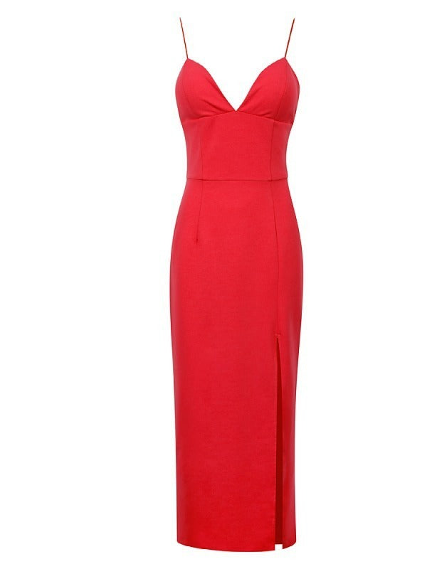 Women's French V-neck Sling Dress