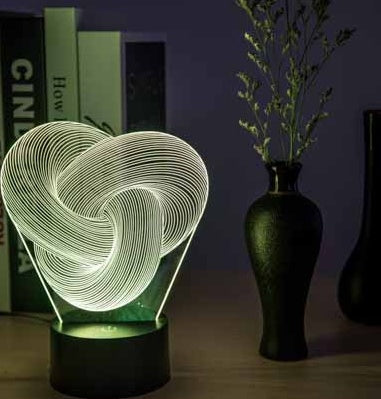 Twist Abstract LED 3D Nachtlicht Touch Bunte Acryl 3D -Tischlampe Dekoration Leuchte Baby Schlafstimmungslampe Bestes Geschenk