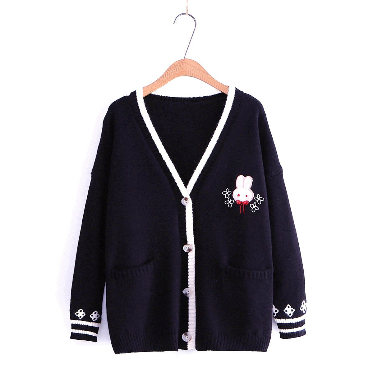 Rabbit cardigan V-neck sweater