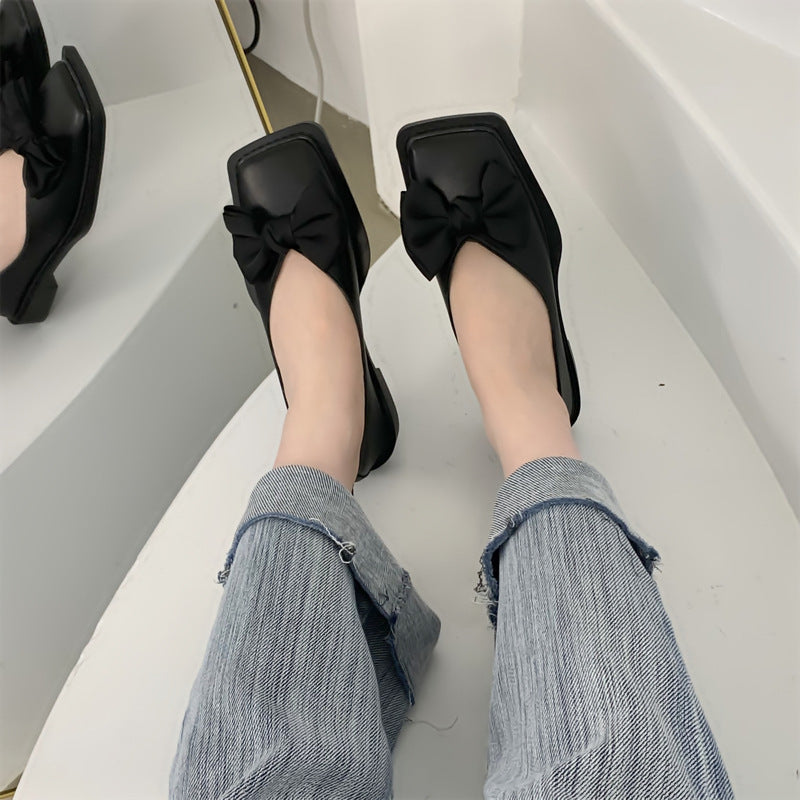 French Minority Bow Flat Shoes