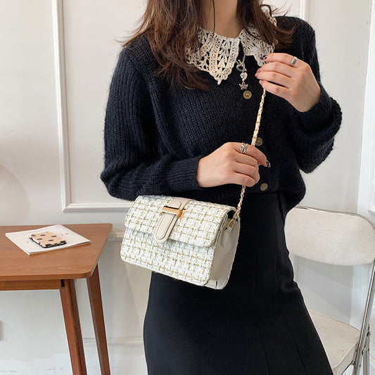 Fashion Woolen One Shoulder Messenger Bag For Women