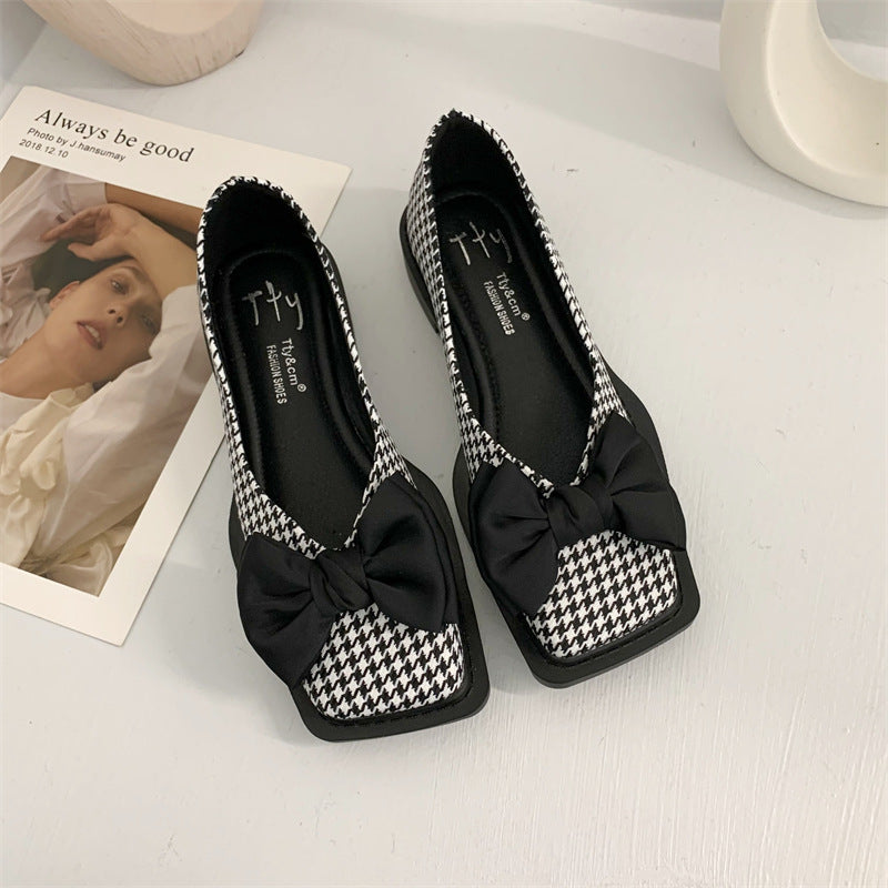 French Minority Bow Flat Shoes