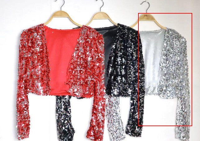 Veste de costume à paillettes à paillettes pour femmes