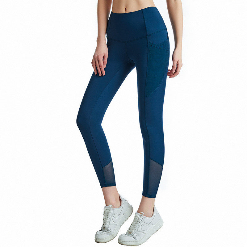 Pantalon de fitness sportif à mailles à mailles hollows nus