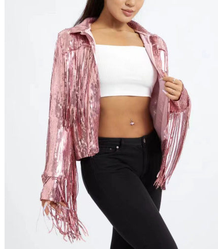 Bar Dance Performance Clothing Fashionable Sequins Coat