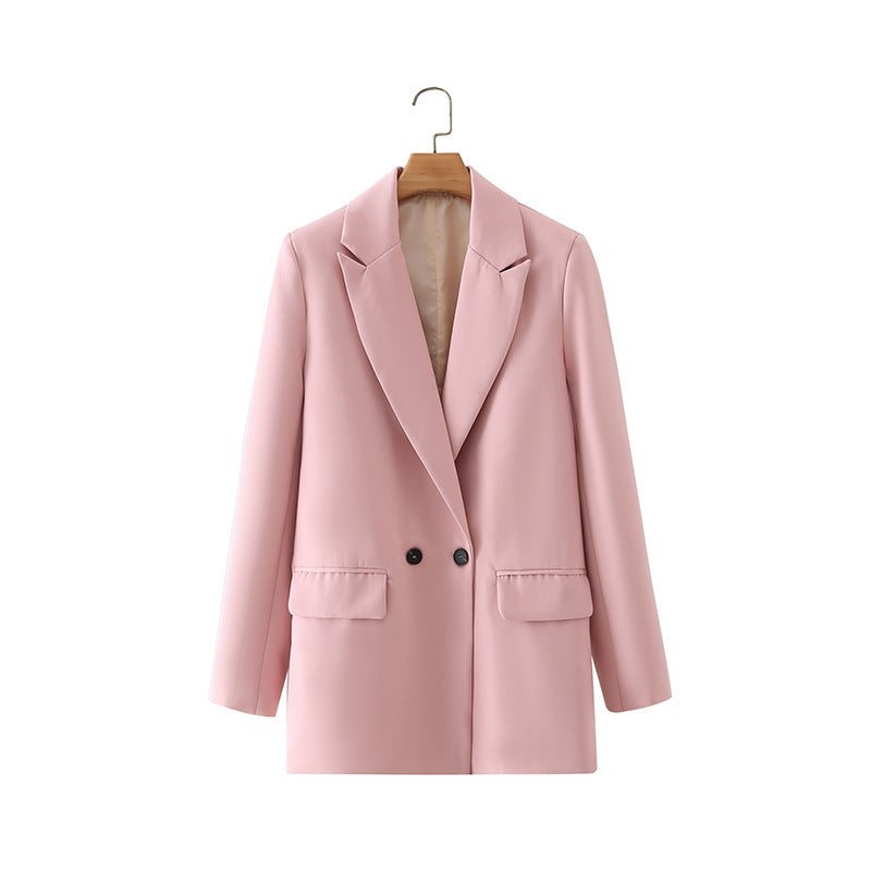 Women's Multicolor Double Breasted Suit Coat Suit