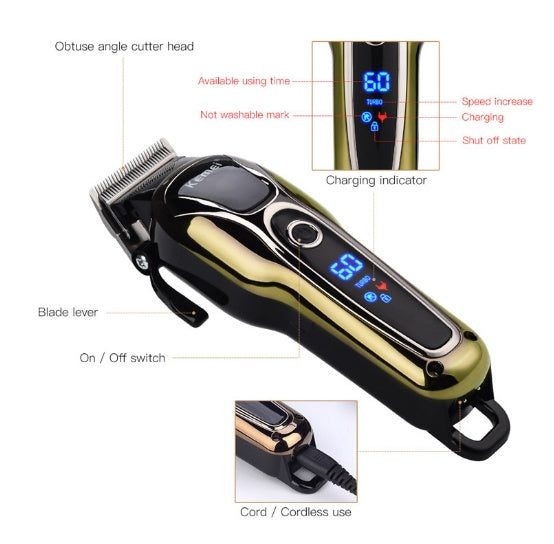 Clipper professionnel Clipper Trimmer de la barbe électrique rechargeable