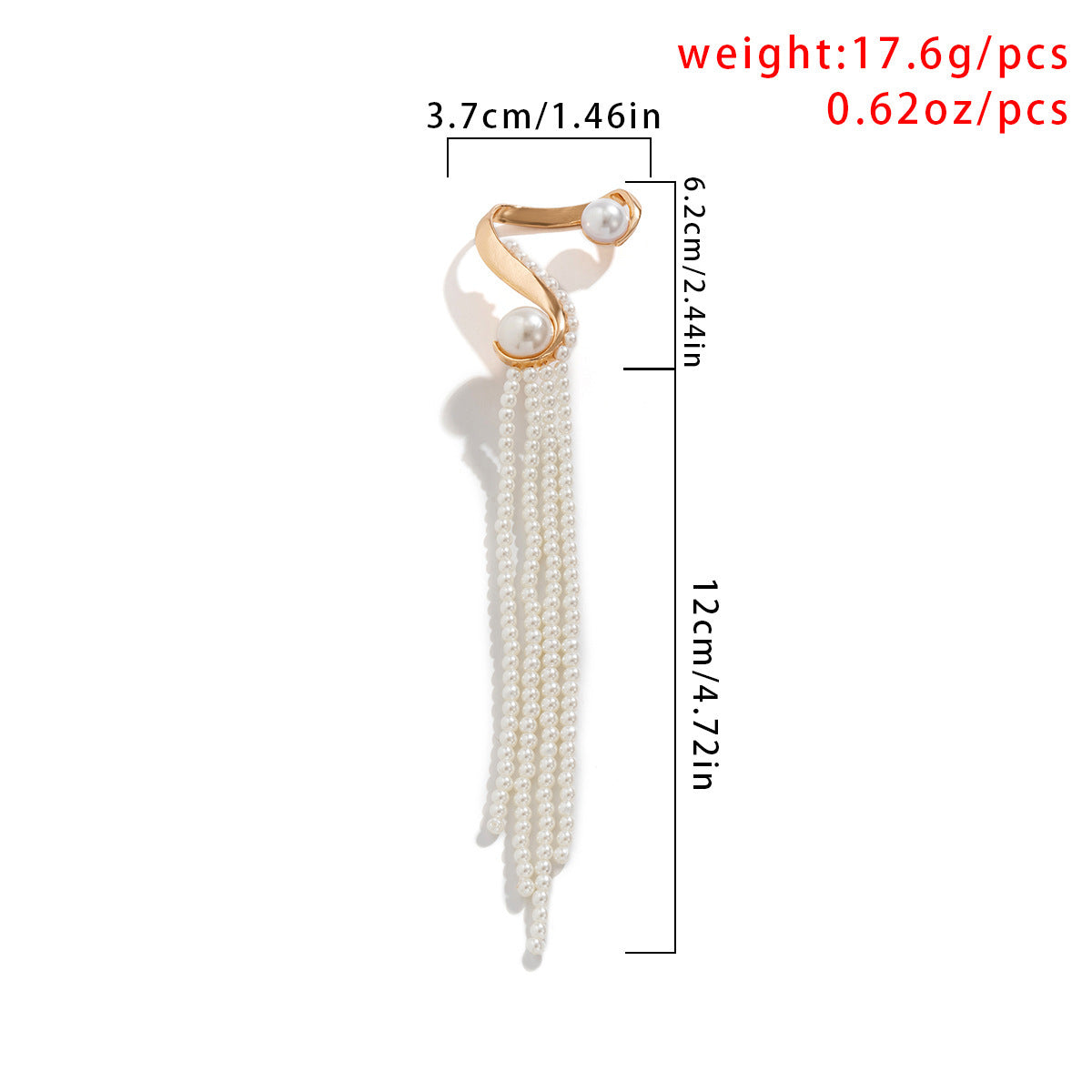 Baroque Pearl Tassel Exaggerated Earrings Women