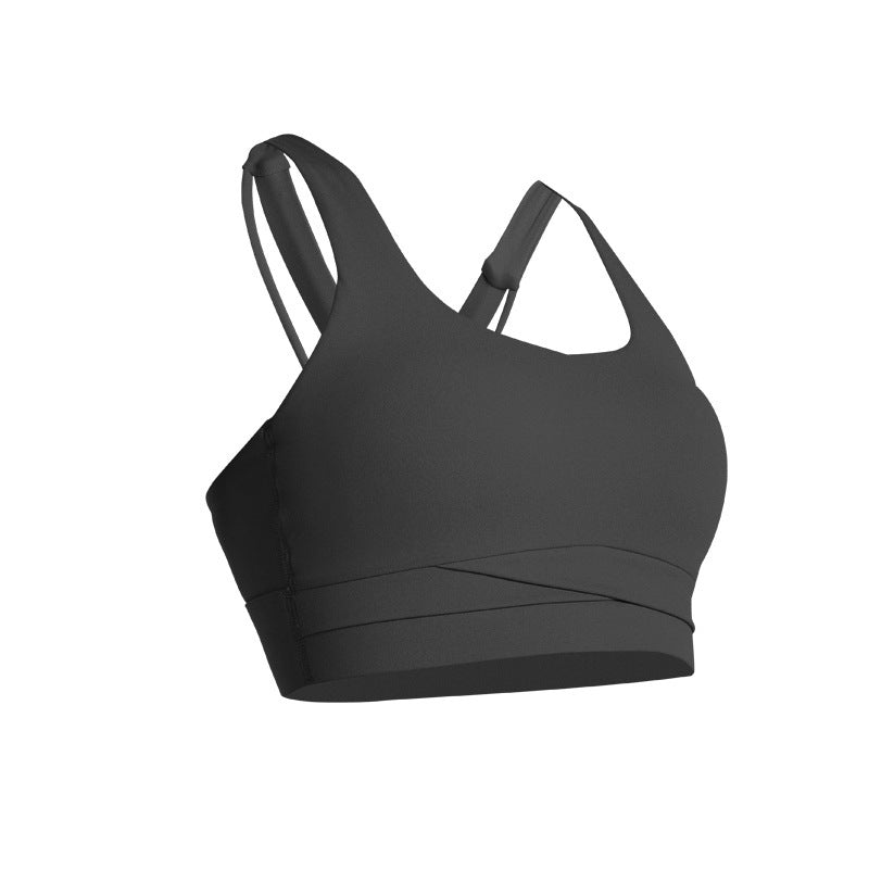 Nuovo reggiseno sportivo fitness europeo e americano color carne, schiena bellissima, corsa, biancheria intima antiurto, gilet da yoga ad asciugatura rapida