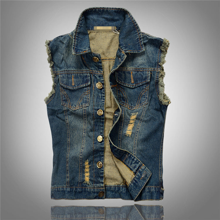 Men's denim vest