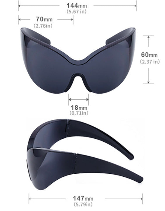 Fashion One-piece Large Frame Sports Sunglasses