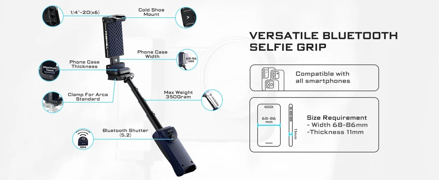 Bluetooth Multifonction Bracket Selfie Stick