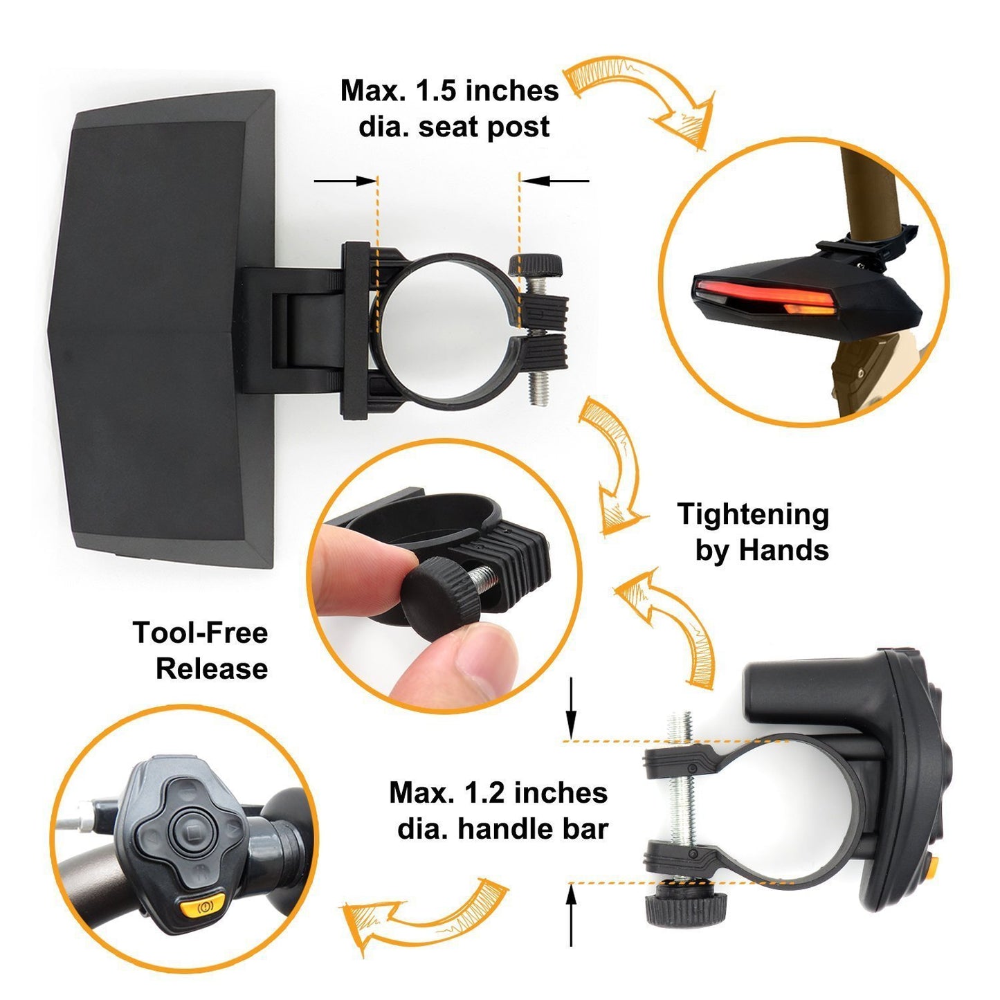 Luce posteriore intelligente per mountain bike