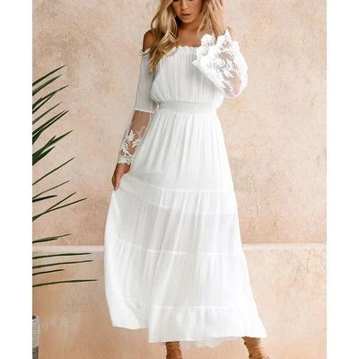 V-neck waist slimming ruffled beach skirt