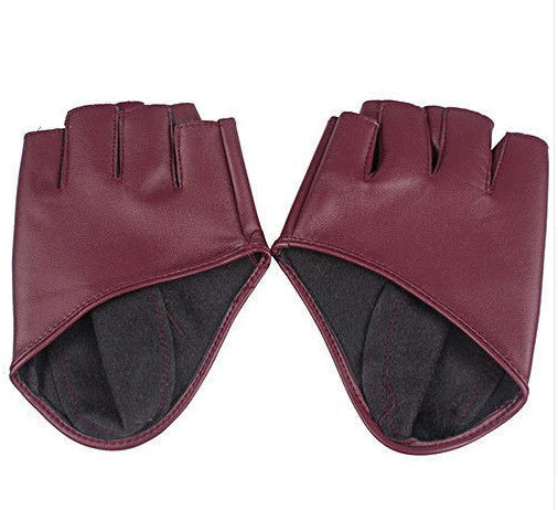 1 para Mode Half Finger PU Lederhandschuhe Damen Fingerlose Driving Anzeigen Dance Zubehör guantes mujer