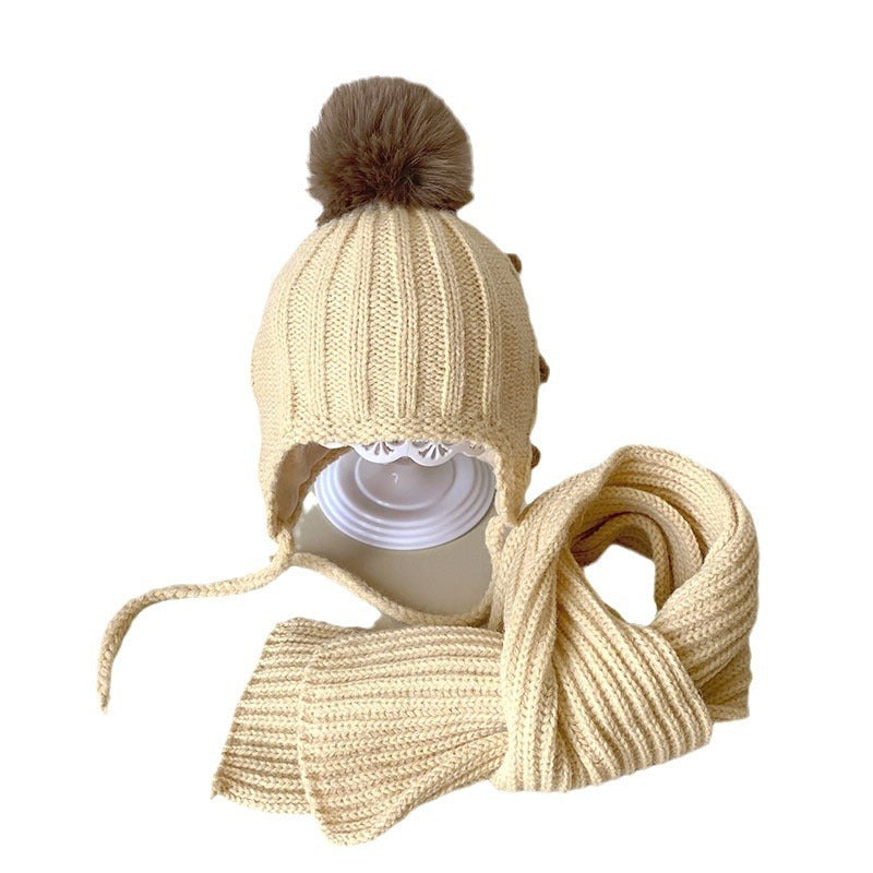 Children's Hat Scarf Two-piece Set Korean Baby Suit