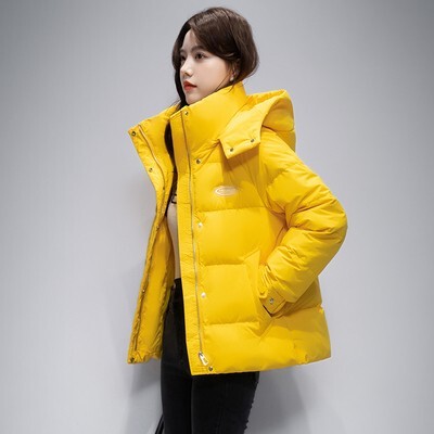 Winter Fashion Short White Goose Down Hooded Down Jacket