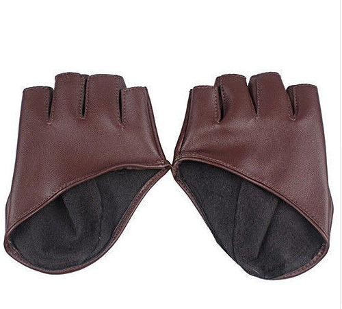 1 para Mode Half Finger PU Lederhandschuhe Damen Fingerlose Driving Anzeigen Dance Zubehör guantes mujer