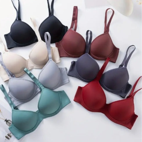 Push Up Breast Holding Thin Cup Bra With Steel Ring