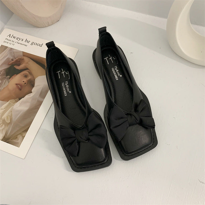 French Minority Bow Flat Shoes