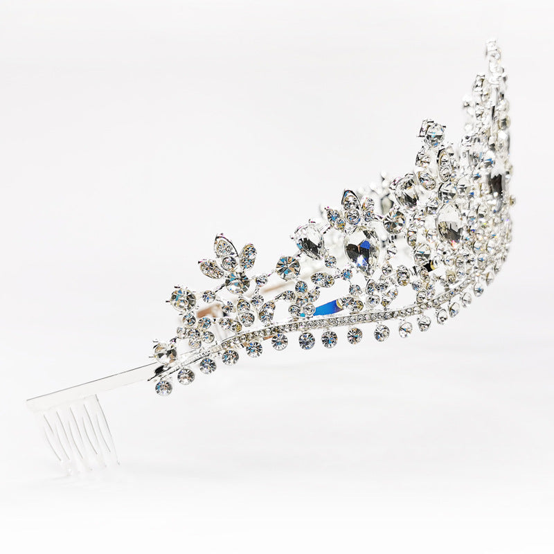 Corona di strass Tiara nuziale da sposa Grande corona Tiara nuziale Corona