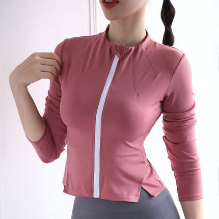 Tight elastic breathable cardigan training running quick-drying yoga clothes jacket