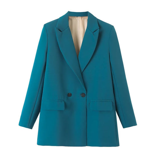 Women's Multicolor Double Breasted Suit Coat Suit