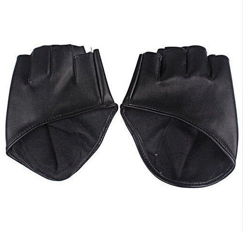 1 para Mode Half Finger PU Lederhandschuhe Damen Fingerlose Driving Anzeigen Dance Zubehör guantes mujer