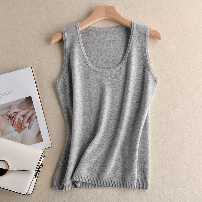 V-neck slim fit vest