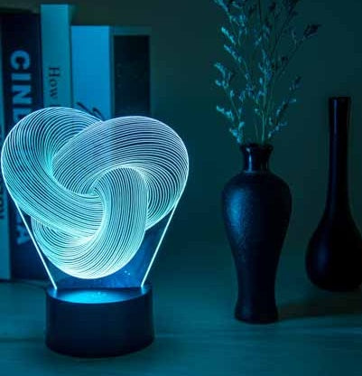 Twist Abstract LED 3D Nachtlicht Touch Bunte Acryl 3D -Tischlampe Dekoration Leuchte Baby Schlafstimmungslampe Bestes Geschenk