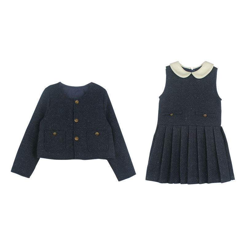 New Girls' Dress Short Coat Two-piece Set For Women