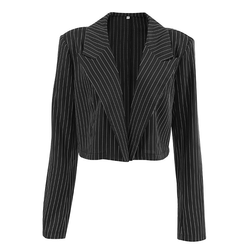 Slim Fit Vintage Stripe Short Suit Coat