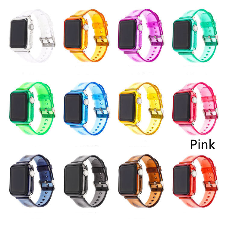 Silicone Solid Color Transparent Strap Case