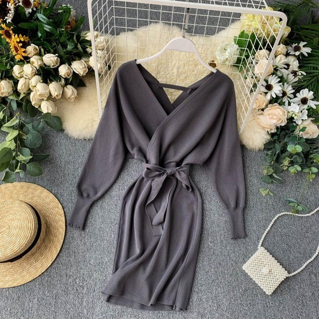 Autumn Winter Women Knitted Sweater Dress New